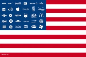 USA flag of corporate logos